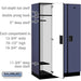 Salsbury 15" Wide Single Tier Designer Wood Locker - 3 Wide - 6 Feet High - 21 Inches Deep - Blue - Hasps - Sweatfully