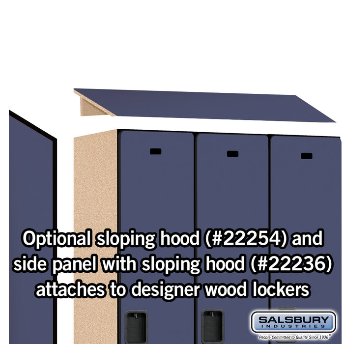 Salsbury 15" Wide Single Tier Designer Wood Locker - 3 Wide - 6 Feet High - 21 Inches Deep - Blue - Hasps - Sweatfully