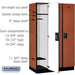 Salsbury 15" Wide Single Tier Designer Wood Locker - 3 Wide - 6 Feet High - 21 Inches Deep - Cherry - Black Resettable Combination Locks - Sweatfully