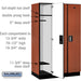 Salsbury 15" Wide Single Tier Designer Wood Locker - 3 Wide - 6 Feet High - 21 Inches Deep - Cherry - Silver Electronic Locks - Sweatfully