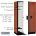 Salsbury 15" Wide Single Tier Designer Wood Locker - 3 Wide - 6 Feet High - 21 Inches Deep - Cherry - Hasps - Sweatfully