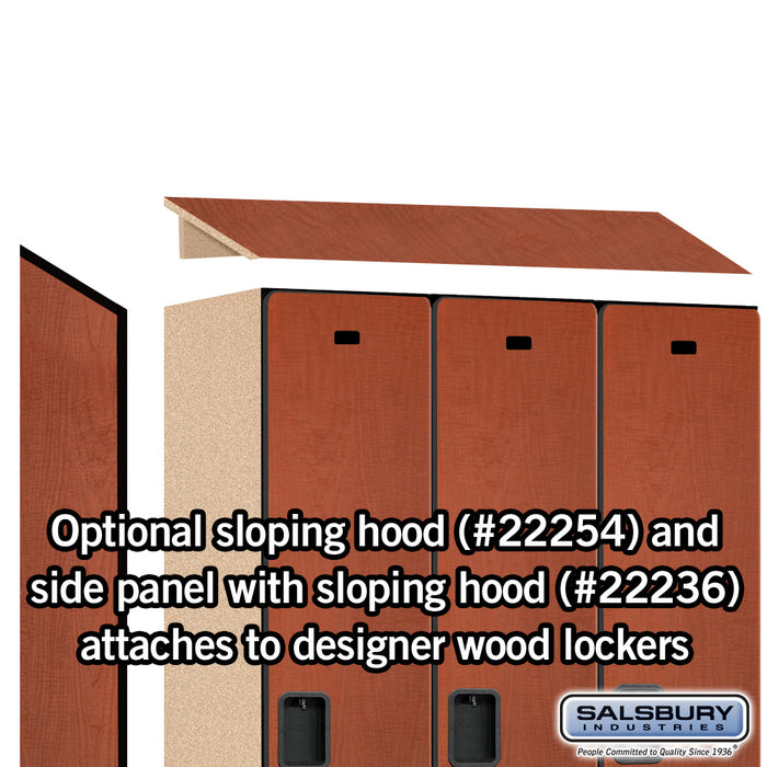 Salsbury 15" Wide Single Tier Designer Wood Locker - 3 Wide - 6 Feet High - 21 Inches Deep - Cherry - Hasps - Sweatfully