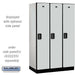 Salsbury 15" Wide Single Tier Designer Wood Locker - 3 Wide - 6 Feet High - 21 Inches Deep - Gray - Black Electronic Locks - Sweatfully