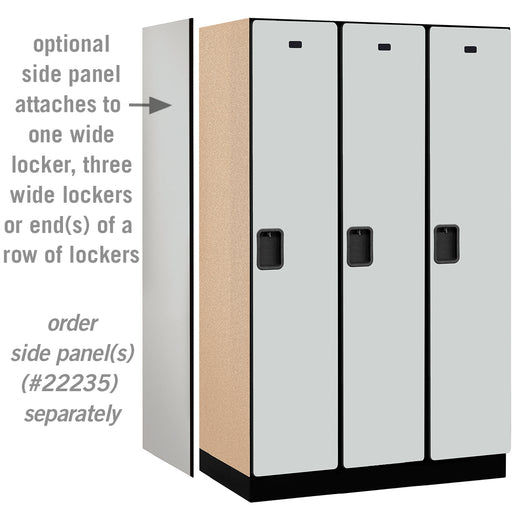 Salsbury 15" Wide Single Tier Designer Wood Locker - 3 Wide - 6 Feet High - 21 Inches Deep - Gray - Hasps - Sweatfully