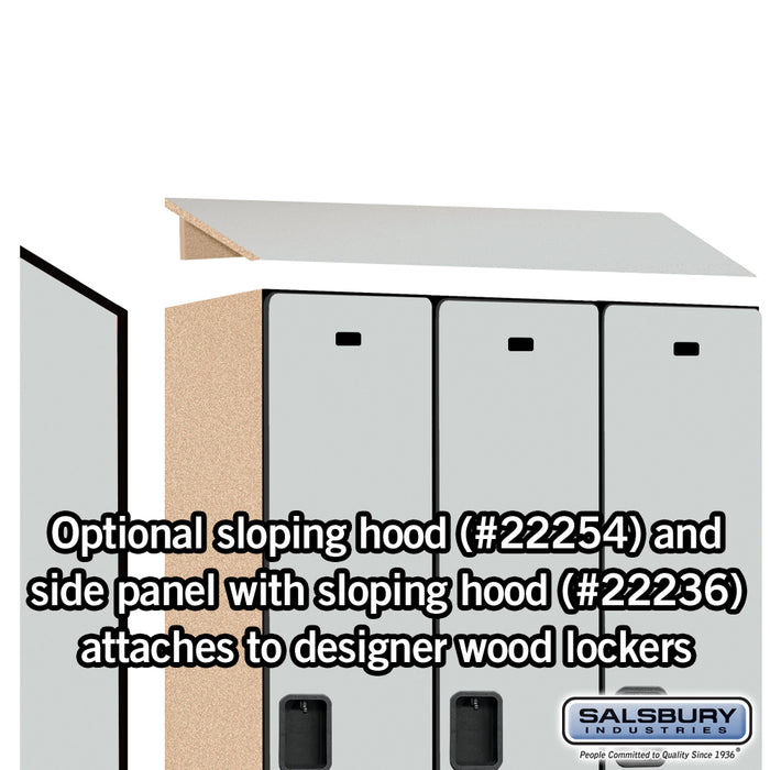 Salsbury 15" Wide Single Tier Designer Wood Locker - 3 Wide - 6 Feet High - 21 Inches Deep - Gray - Hasps - Sweatfully