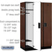 Salsbury 15" Wide Single Tier Designer Wood Locker - 3 Wide - 6 Feet High - 21 Inches Deep - Mahogany - Hasps - Sweatfully