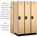 Salsbury 15" Wide Single Tier Designer Wood Locker - 3 Wide - 6 Feet High - 21 Inches Deep - Maple - Black Electronic Locks - Sweatfully