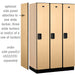 Salsbury 15" Wide Single Tier Designer Wood Locker - 3 Wide - 6 Feet High - 21 Inches Deep - Maple - Hasps - Sweatfully