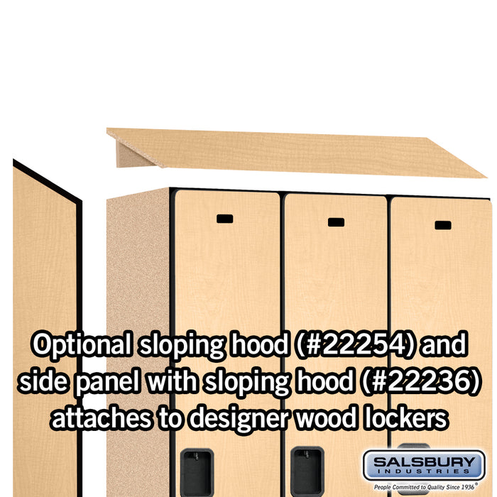 Salsbury 15" Wide Single Tier Designer Wood Locker - 3 Wide - 6 Feet High - 21 Inches Deep - Maple - Hasps - Sweatfully