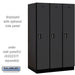 Salsbury 15" Wide Single Tier Designer Wood Locker - 3 Wide - 6 Feet High - 24 Inches Deep - Black - Black Electronic Locks - Sweatfully