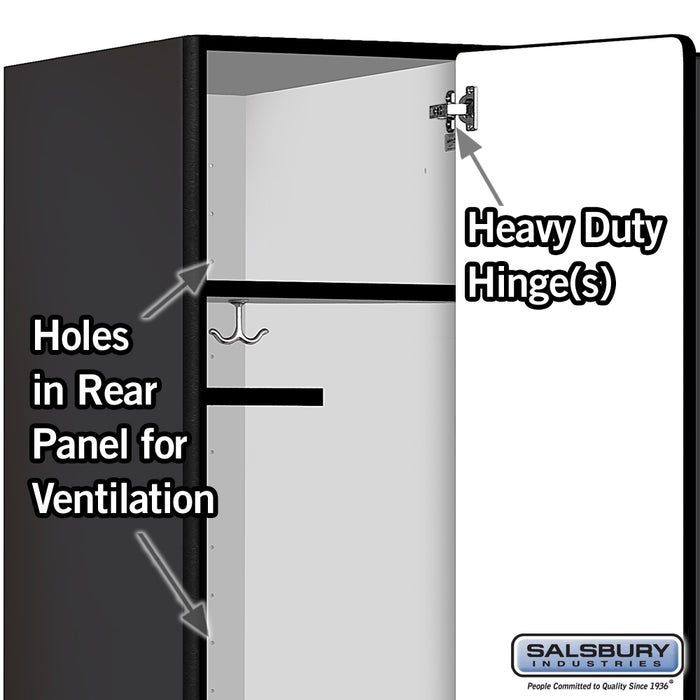 Salsbury 15" Wide Single Tier Designer Wood Locker - 3 Wide - 6 Feet High - 24 Inches Deep - Black - Hasps - Sweatfully