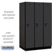 Salsbury 15" Wide Single Tier Designer Wood Locker - 3 Wide - 6 Feet High - 24 Inches Deep - Black - Hasps - Sweatfully