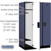 Salsbury 15" Wide Single Tier Designer Wood Locker - 3 Wide - 6 Feet High - 24 Inches Deep - Blue - Black Electronic Locks - Sweatfully