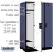 Salsbury 15" Wide Single Tier Designer Wood Locker - 3 Wide - 6 Feet High - 24 Inches Deep - Blue - Black Resettable Combination Locks - Sweatfully