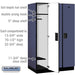 Salsbury 15" Wide Single Tier Designer Wood Locker - 3 Wide - 6 Feet High - 24 Inches Deep - Blue - Hasps - Sweatfully