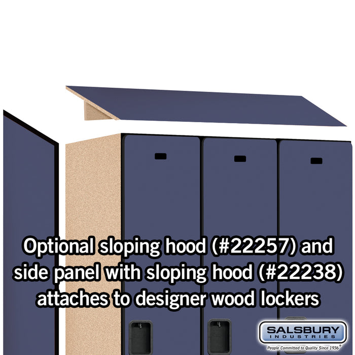 Salsbury 15" Wide Single Tier Designer Wood Locker - 3 Wide - 6 Feet High - 24 Inches Deep - Blue - Hasps - Sweatfully
