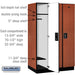 Salsbury 15" Wide Single Tier Designer Wood Locker - 3 Wide - 6 Feet High - 24 Inches Deep - Cherry - Black Electronic Locks - Sweatfully
