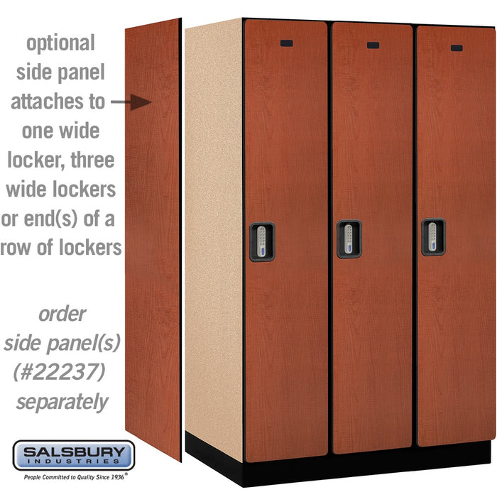 Salsbury 15" Wide Single Tier Designer Wood Locker - 3 Wide - 6 Feet High - 24 Inches Deep - Cherry - Silver Electronic Locks - Sweatfully
