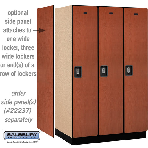Salsbury 15" Wide Single Tier Designer Wood Locker - 3 Wide - 6 Feet High - 24 Inches Deep - Cherry - Silver Resettable Combination Locks - Sweatfully