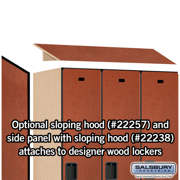Salsbury 15" Wide Single Tier Designer Wood Locker - 3 Wide - 6 Feet High - 24 Inches Deep - Cherry - Hasps - Sweatfully