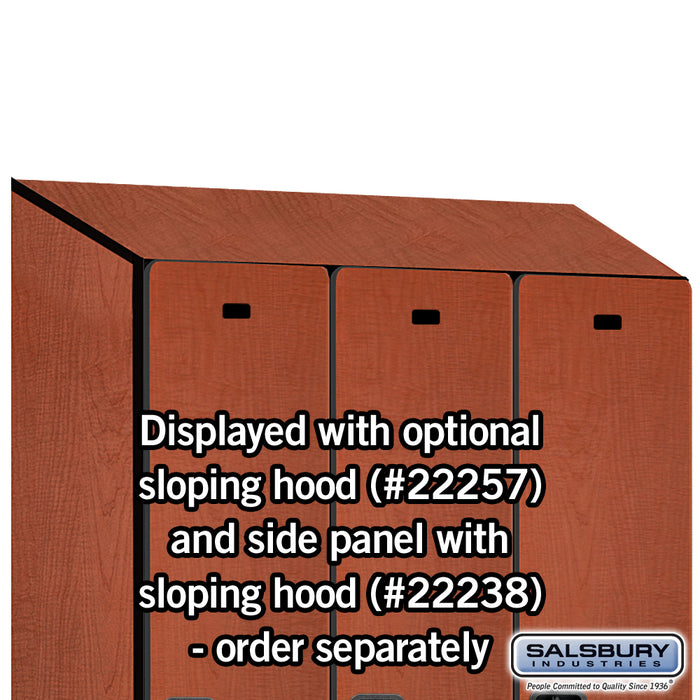 Salsbury 15" Wide Single Tier Designer Wood Locker - 3 Wide - 6 Feet High - 24 Inches Deep - Cherry - Hasps - Sweatfully