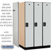 Salsbury 15" Wide Single Tier Designer Wood Locker - 3 Wide - 6 Feet High - 24 Inches Deep - Gray - Black Electronic Locks - Sweatfully