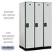 Salsbury 15" Wide Single Tier Designer Wood Locker - 3 Wide - 6 Feet High - 24 Inches Deep - Gray - Black Electronic Locks - Sweatfully