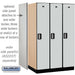 Salsbury 15" Wide Single Tier Designer Wood Locker - 3 Wide - 6 Feet High - 24 Inches Deep - Gray - Silver Electronic Locks - Sweatfully