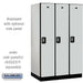 Salsbury 15" Wide Single Tier Designer Wood Locker - 3 Wide - 6 Feet High - 24 Inches Deep - Gray - Silver Resettable Combination Locks - Sweatfully