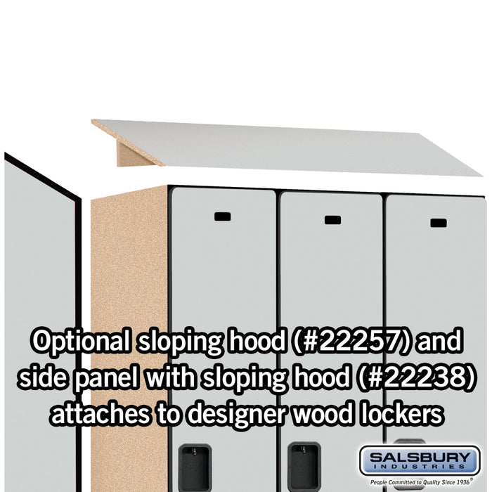 Salsbury 15" Wide Single Tier Designer Wood Locker - 3 Wide - 6 Feet High - 24 Inches Deep - Gray - Hasps - Sweatfully
