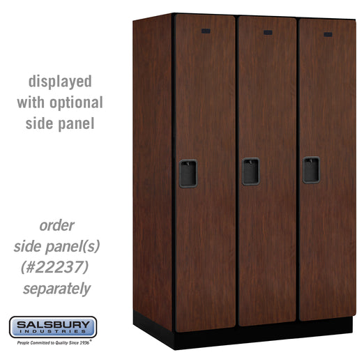 Salsbury 15" Wide Single Tier Designer Wood Locker - 3 Wide - 6 Feet High - 24 Inches Deep - Mahogany - Hasps - Sweatfully