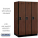 Salsbury 15" Wide Single Tier Designer Wood Locker - 3 Wide - 6 Feet High - 24 Inches Deep - Mahogany - Hasps - Sweatfully