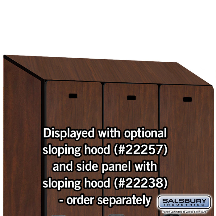 Salsbury 15" Wide Single Tier Designer Wood Locker - 3 Wide - 6 Feet High - 24 Inches Deep - Mahogany - Hasps - Sweatfully
