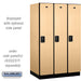 Salsbury 15" Wide Single Tier Designer Wood Locker - 3 Wide - 6 Feet High - 24 Inches Deep - Maple - Black Resettable Combination Locks - Sweatfully