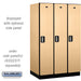 Salsbury 15" Wide Single Tier Designer Wood Locker - 3 Wide - 6 Feet High - 24 Inches Deep - Maple - Silver Electronic Locks - Sweatfully