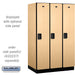 Salsbury 15" Wide Single Tier Designer Wood Locker - 3 Wide - 6 Feet High - 24 Inches Deep - Maple - Hasps - Sweatfully