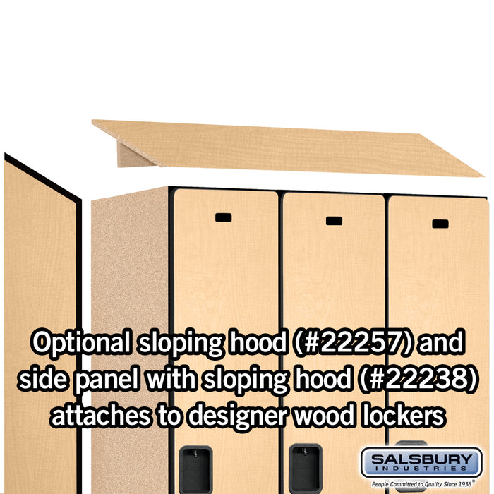 Salsbury 15" Wide Single Tier Designer Wood Locker - 3 Wide - 6 Feet High - 24 Inches Deep - Maple - Hasps - Sweatfully