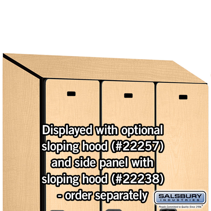 Salsbury 15" Wide Single Tier Designer Wood Locker - 3 Wide - 6 Feet High - 24 Inches Deep - Maple - Hasps - Sweatfully