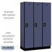 Salsbury 15" Wide Single Tier Designer Wood Locker - 3 Wide - 6 Feet High - 18 Inches Deep - Blue - Black Electronic Locks - Sweatfully