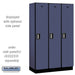 Salsbury 15" Wide Single Tier Designer Wood Locker - 3 Wide - 6 Feet High - 18 Inches Deep - Blue - Silver Electronic Locks - Sweatfully