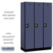 Salsbury 15" Wide Single Tier Designer Wood Locker - 3 Wide - 6 Feet High - 18 Inches Deep - Blue - Silver Resettable Combination Locks - Sweatfully