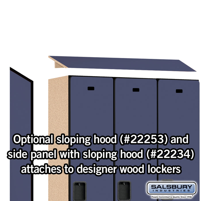 Salsbury 15" Wide Single Tier Designer Wood Locker - 3 Wide - 6 Feet High - 18 Inches Deep - Blue - Hasps - Sweatfully