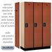 Salsbury 15" Wide Single Tier Designer Wood Locker - 3 Wide - 6 Feet High - 18 Inches Deep - Cherry - Black Electronic Locks - Sweatfully