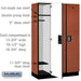 Salsbury 15" Wide Single Tier Designer Wood Locker - 3 Wide - 6 Feet High - 18 Inches Deep - Cherry - Silver Electronic Locks - Sweatfully