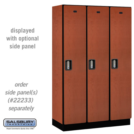 Salsbury 15" Wide Single Tier Designer Wood Locker - 3 Wide - 6 Feet High - 18 Inches Deep - Cherry - Silver Electronic Locks - Sweatfully