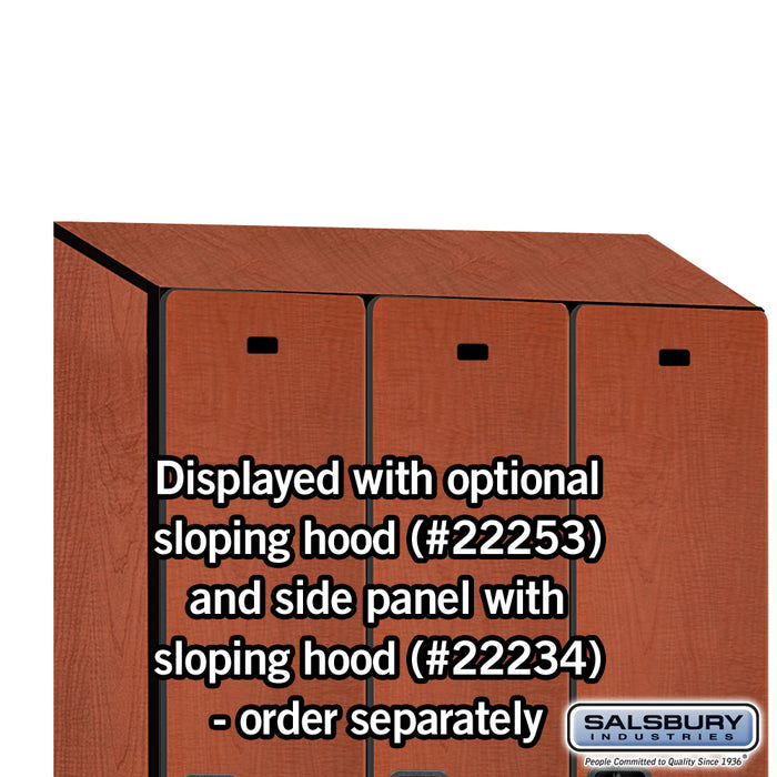 Salsbury 15" Wide Single Tier Designer Wood Locker - 3 Wide - 6 Feet High - 18 Inches Deep - Cherry - Hasps - Sweatfully