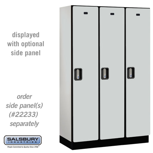 Salsbury 15" Wide Single Tier Designer Wood Locker - 3 Wide - 6 Feet High - 18 Inches Deep - Gray - Silver Electronic Locks - Sweatfully