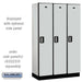 Salsbury 15" Wide Single Tier Designer Wood Locker - 3 Wide - 6 Feet High - 18 Inches Deep - Gray - Silver Electronic Locks - Sweatfully