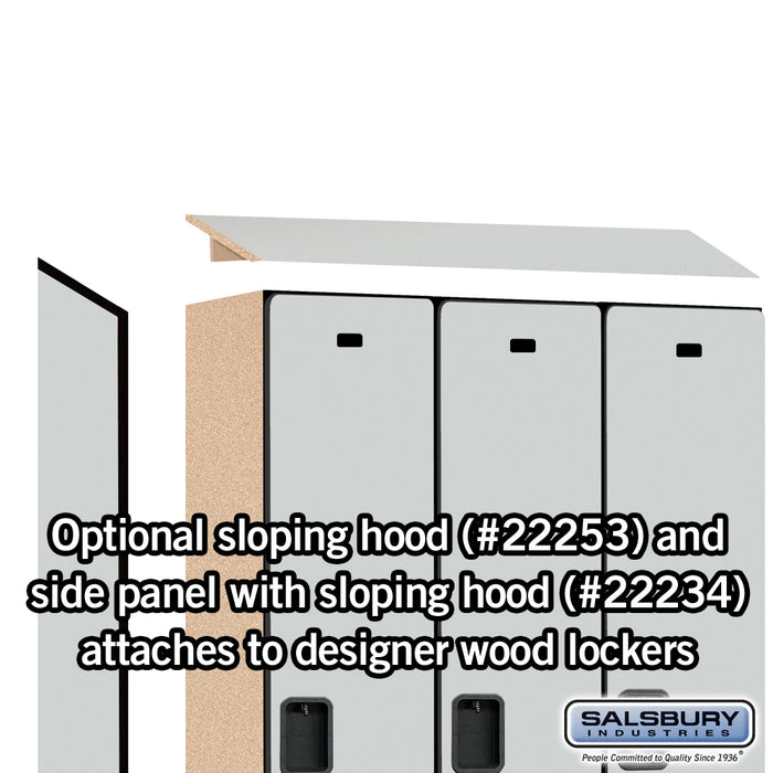 Salsbury 15" Wide Single Tier Designer Wood Locker - 3 Wide - 6 Feet High - 18 Inches Deep - Gray - Hasps - Sweatfully