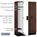 Salsbury 15" Wide Single Tier Designer Wood Locker - 3 Wide - 6 Feet High - 18 Inches Deep - Mahogany - Black Electronic Locks - Sweatfully